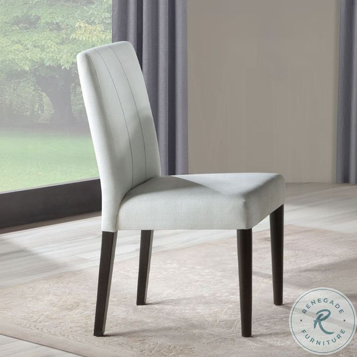 Carena Light Gray Fabric and White Walnut Side Chair Set of 2