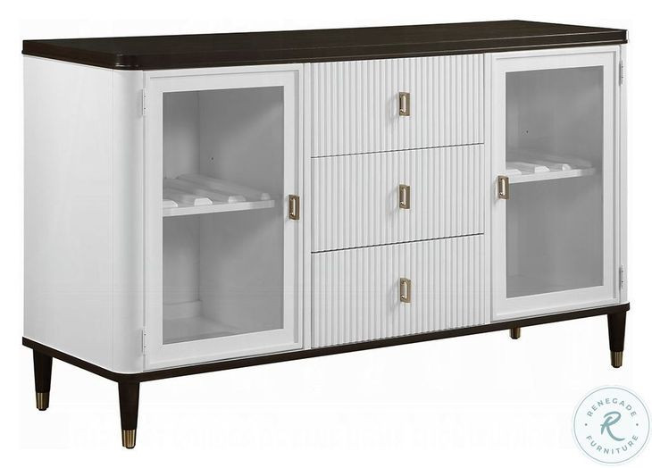 Carena White and Walnut Extendable Rectangular Dining Room Set