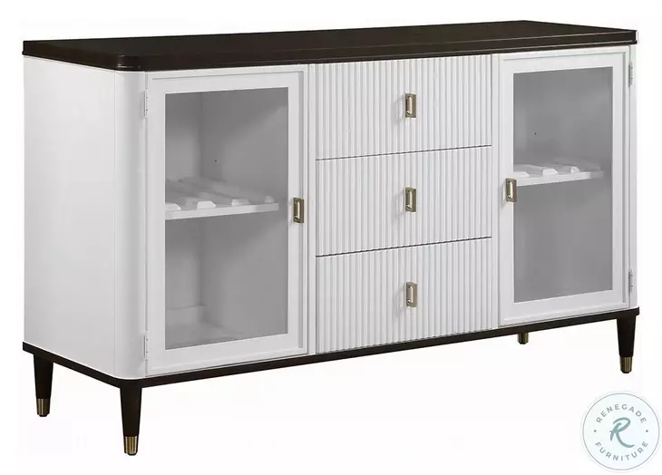 Carena White and Walnut Extendable Rectangular Dining Room Set