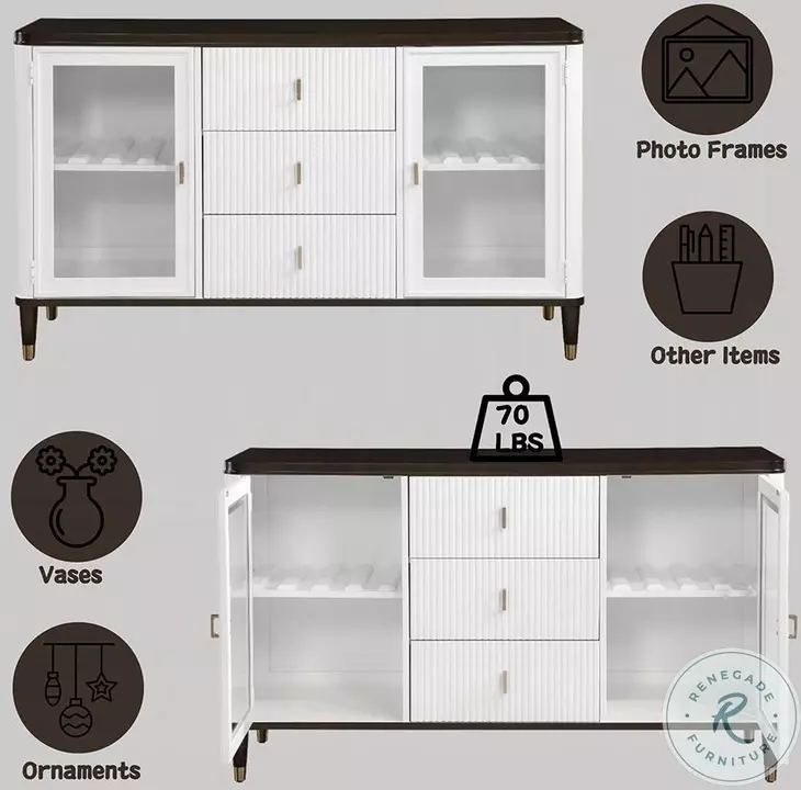 Carena White and Walnut Server