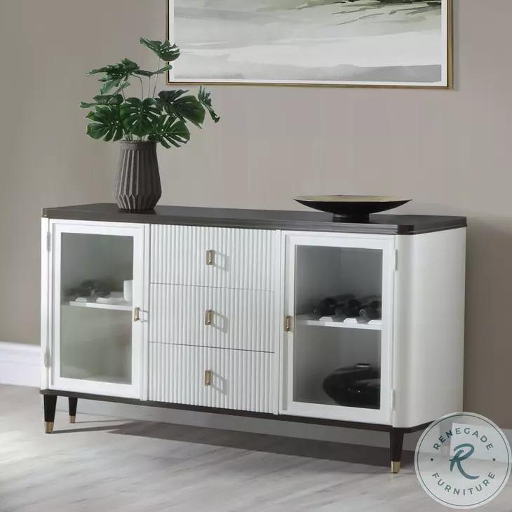 Carena White and Walnut Server