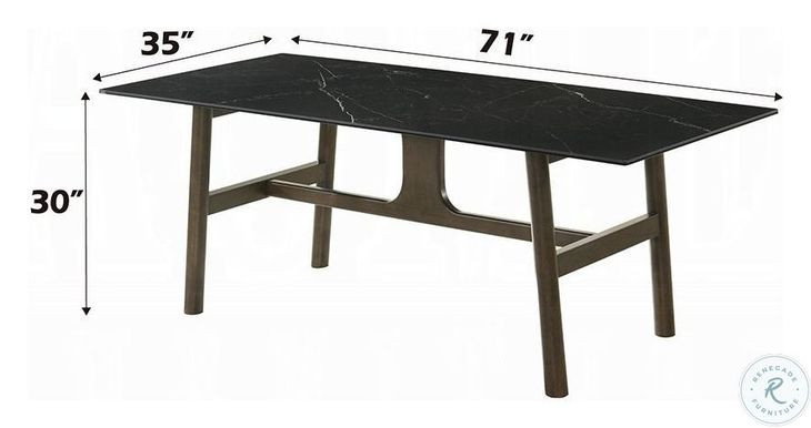 Destin Ceramic and Walnut 71" Rectangular Dining Table