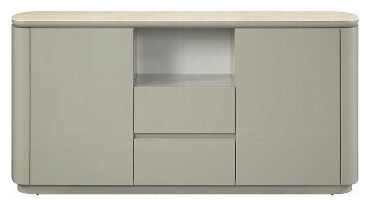 Ingram White and Light Gray 2 Door Ceramic Top Server