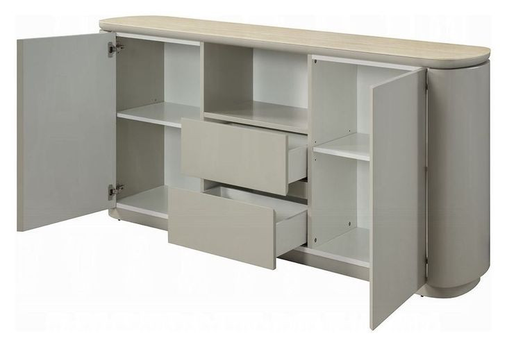 Ingram White and Light Gray Sintered Stone Top Dining Room Set