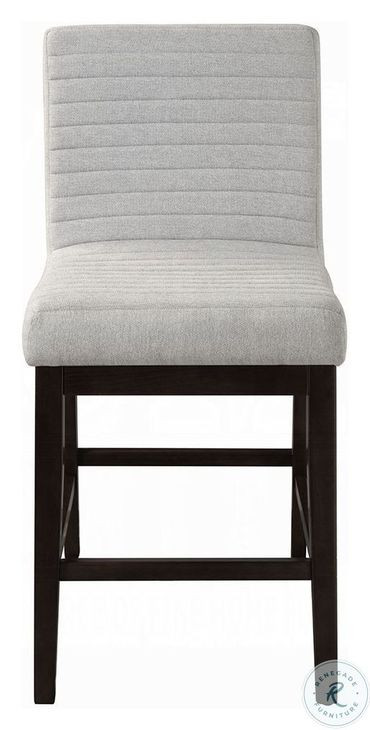 Edwyn Gray Linen and Espresso Counter Height Chair Set of 2