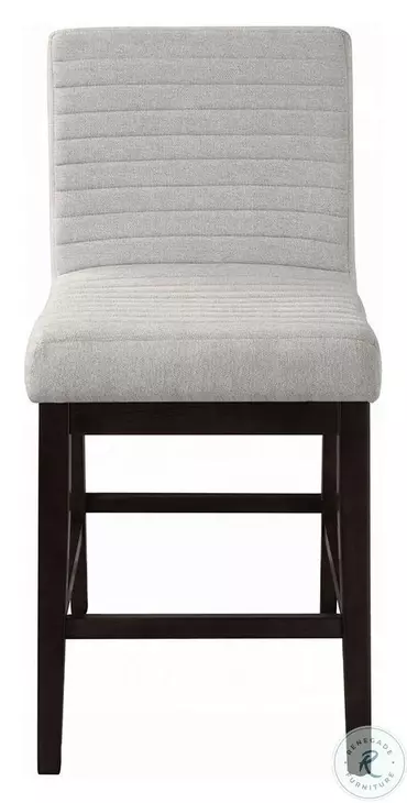 Edwyn Gray Linen and Espresso Counter Height Chair Set of 2