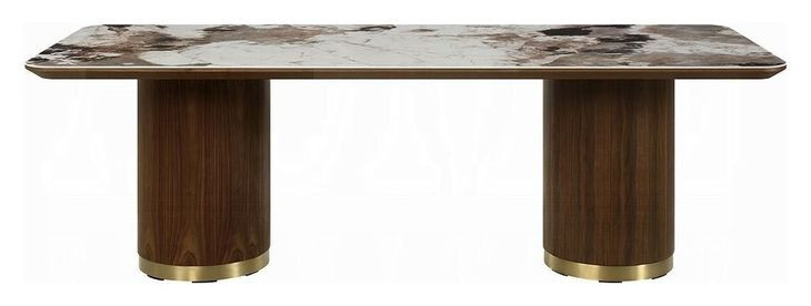 Willene White and Dark Oak 94" Rectangular Ceramic Top Dining Table
