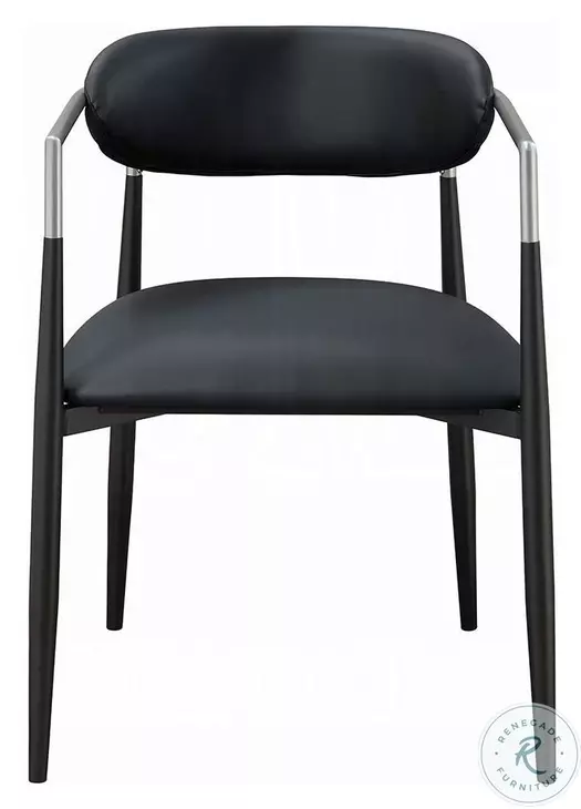 Jaramillo Black Synthetic Leather Arm Chair Set of 2