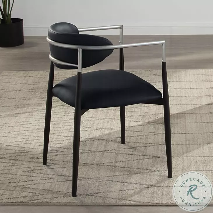Jaramillo Black Synthetic Leather Arm Chair Set of 2