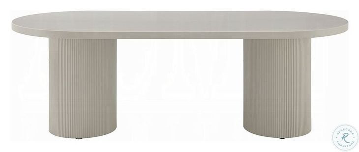 Laela Bone White 87" Oval Dining Table