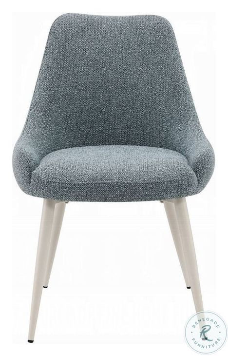 Laela Blue Boucle and Bone White Side Chair Set of 2