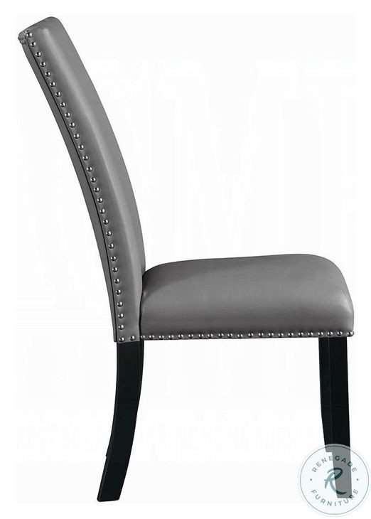 Caralin Engineered Stone and Black Rectangular Dining Room Set