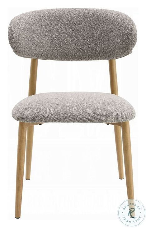 Kacey Gray Boucle and Natural Side Chair Set of 2
