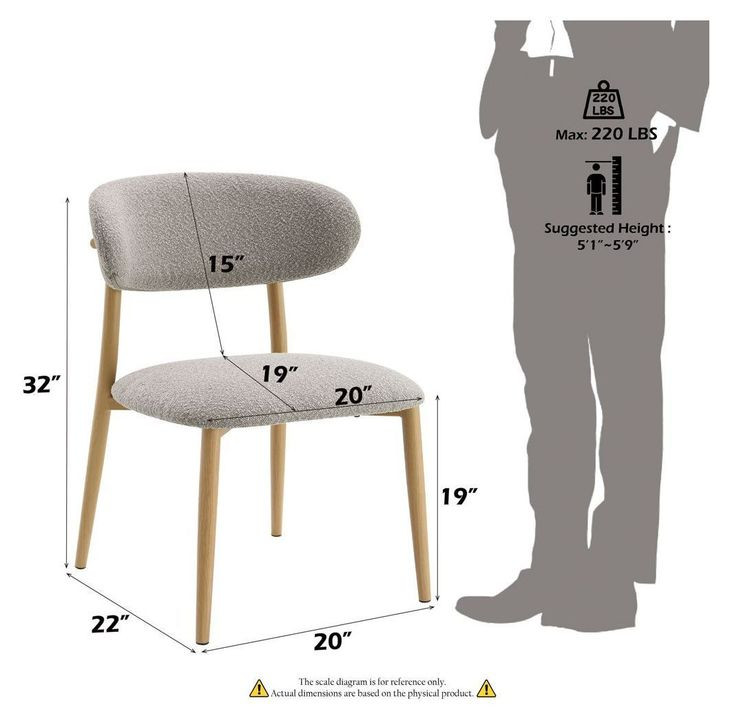 Kacey Gray Upholstered Side Chair Set of 2