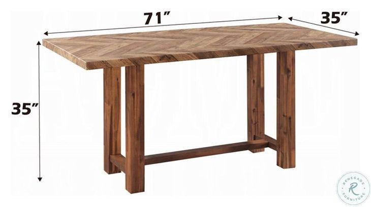 Gilsea Brown 71" Rectangular Counter Height Table