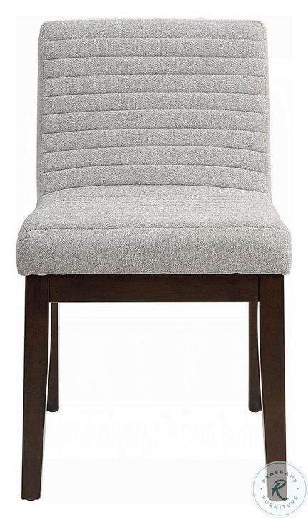 Edwyn Gray Linen and Espresso Side Chair Set of 2