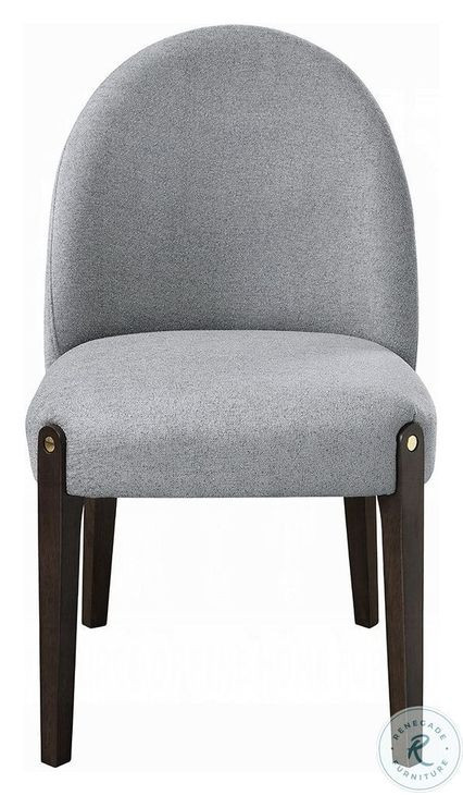 Clayten Gray Chenille and and Espresso Side Chair Set of 2