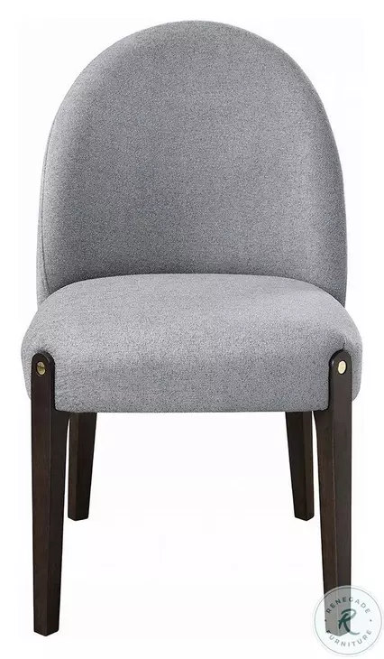 Clayten Gray Chenille and and Espresso Side Chair Set of 2