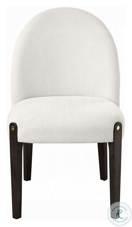 Clayten Beige Chenille and and Espresso Side Chair Set of 2