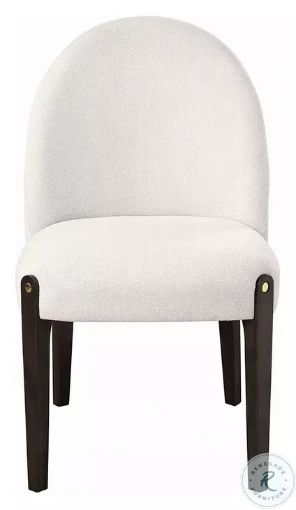Clayten Beige Chenille and and Espresso Side Chair Set of 2