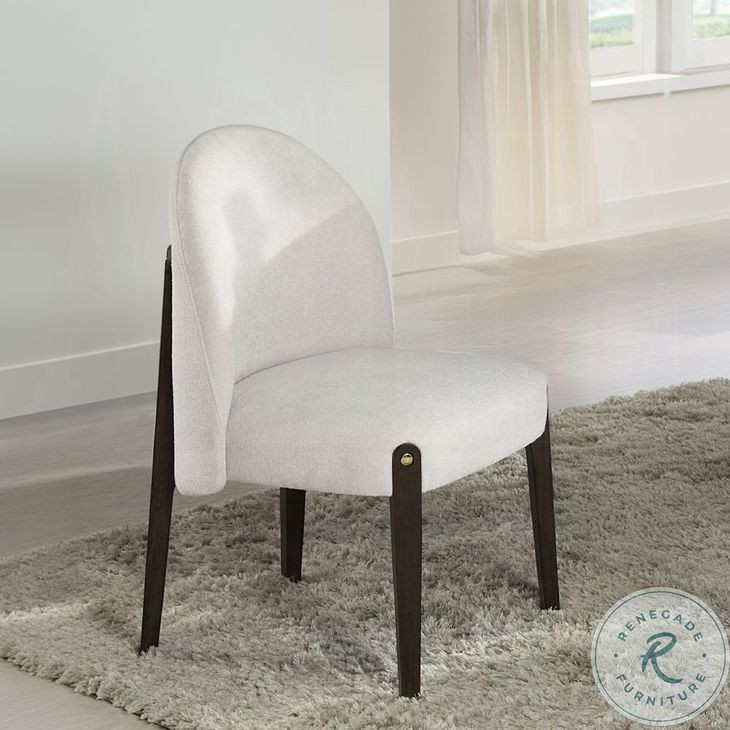 Clayten Beige Chenille and and Espresso Side Chair Set of 2