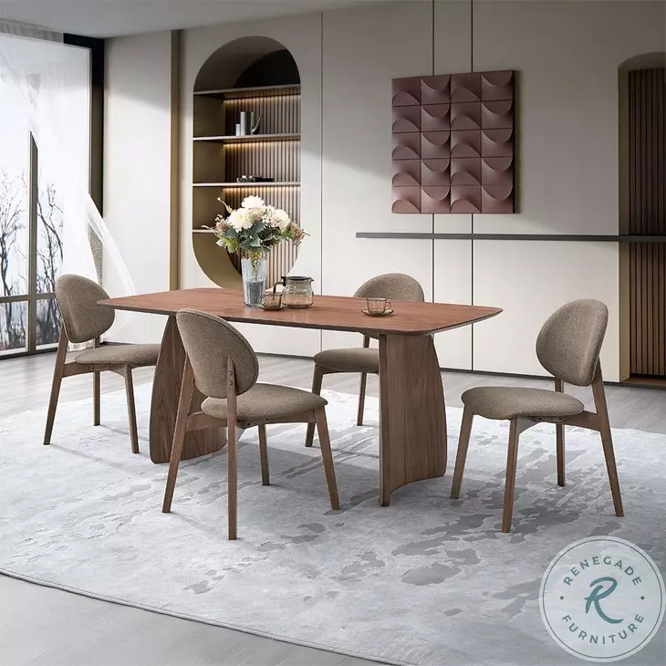 Hadasa Walnut Rectangular Dining Room Set