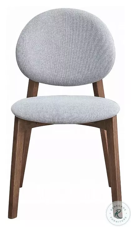 Hadasa Light Gray Linen and Walnut Side Chair Set of 2
