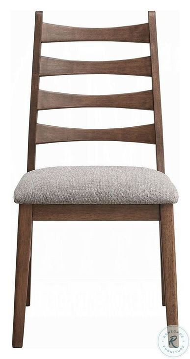 Mayah Gray Linen and Walnut Side Chair Set of 2