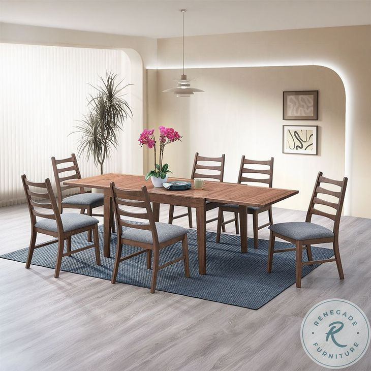 Mayah Dark Gray Linen and Walnut Side Chair Set of 2