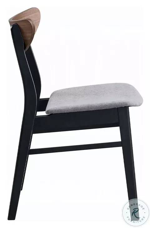 Rebi Walnut and Black Rectangular Dining Room Set