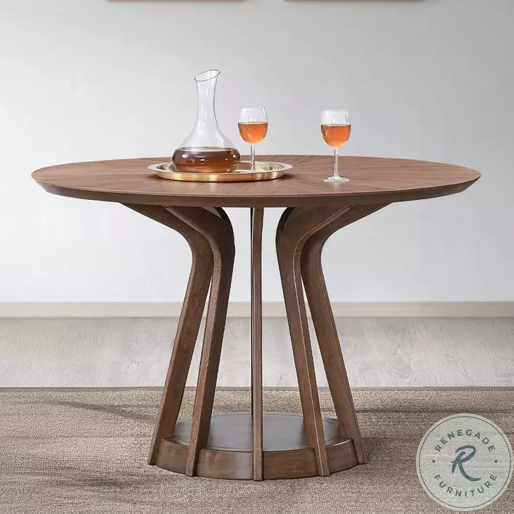 Seda Walnut 47" Round Dining Table