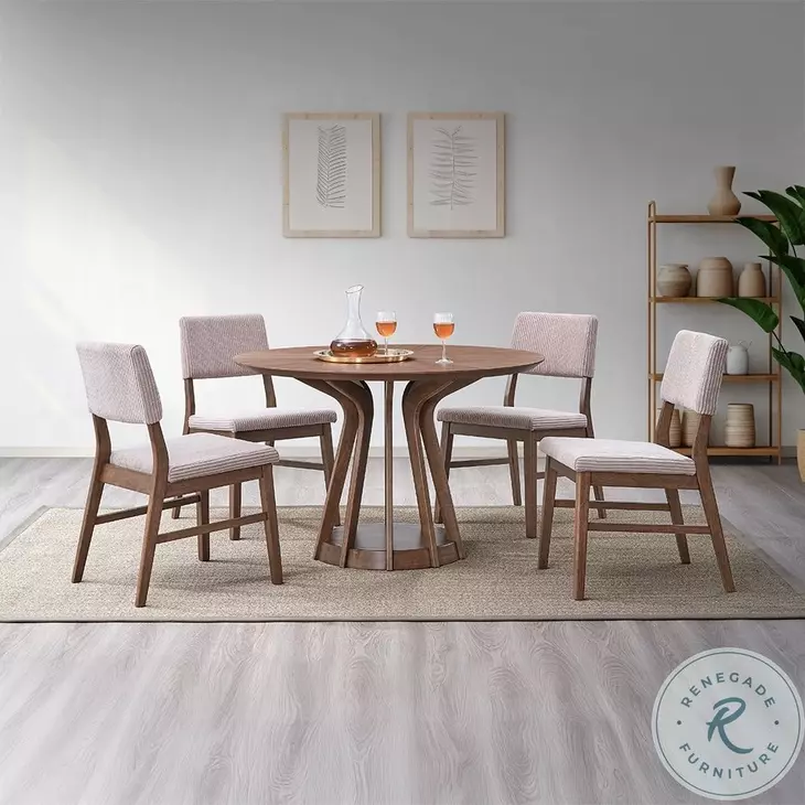 Seda Walnut Round Dining Room Set