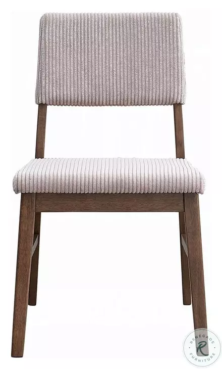 Seda Dusty Mauve Corduroy and Walnut Side Chair Set of 2