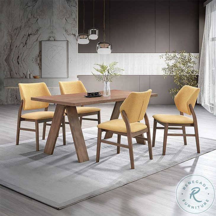 Sarha Walnut 63" Rectangular Dining Table