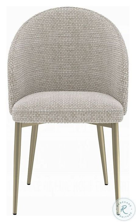 Cora Champagne Fabric Side Chair Set of 2
