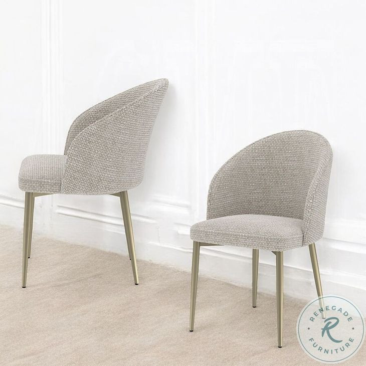 Cora Champagne Fabric Side Chair Set of 2