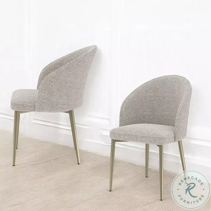 Cora Champagne Fabric Side Chair Set of 2