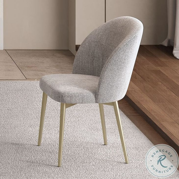 Cora Champagne Fabric Side Chair Set of 2