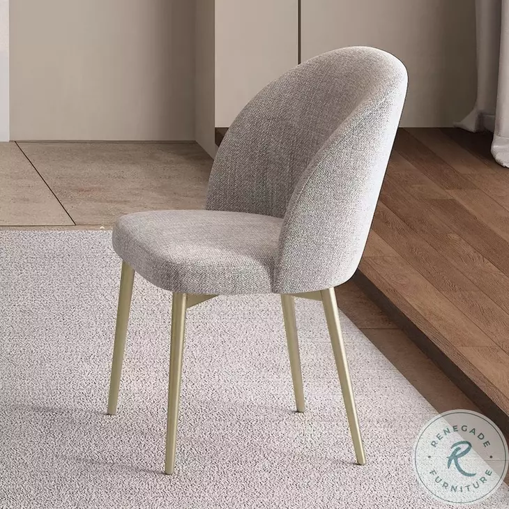 Cora Champagne Fabric Side Chair Set of 2