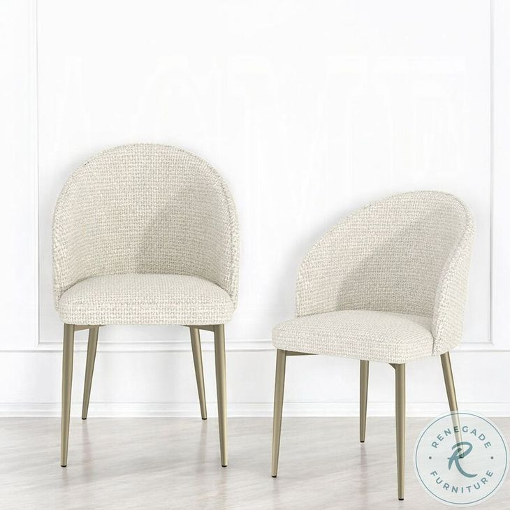 Cora White Fabric Side Chair Set of 2