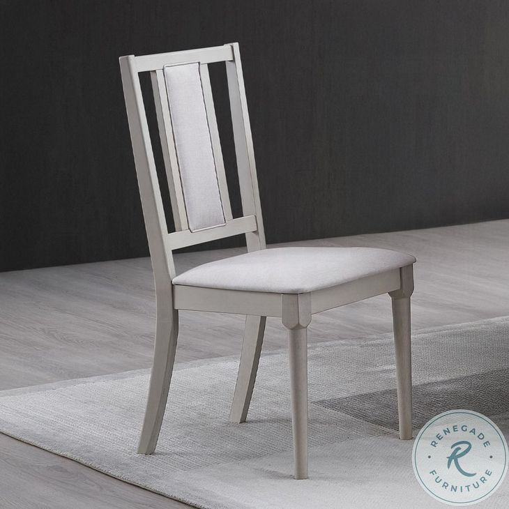 Marta Beige Linen and Natural Side Chair Set of 2