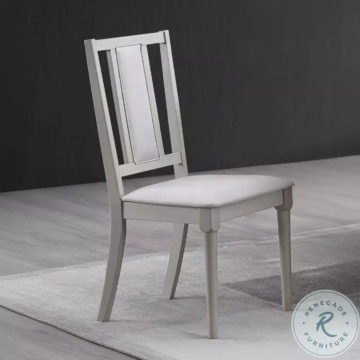 Marta Beige Linen and Natural Side Chair Set of 2