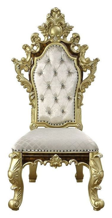 Desiderius Beige Upholstered Side Chair with Nailhead Trim Set of 2