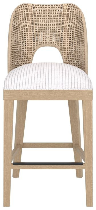Frame White Upholstered Counter Height Stool