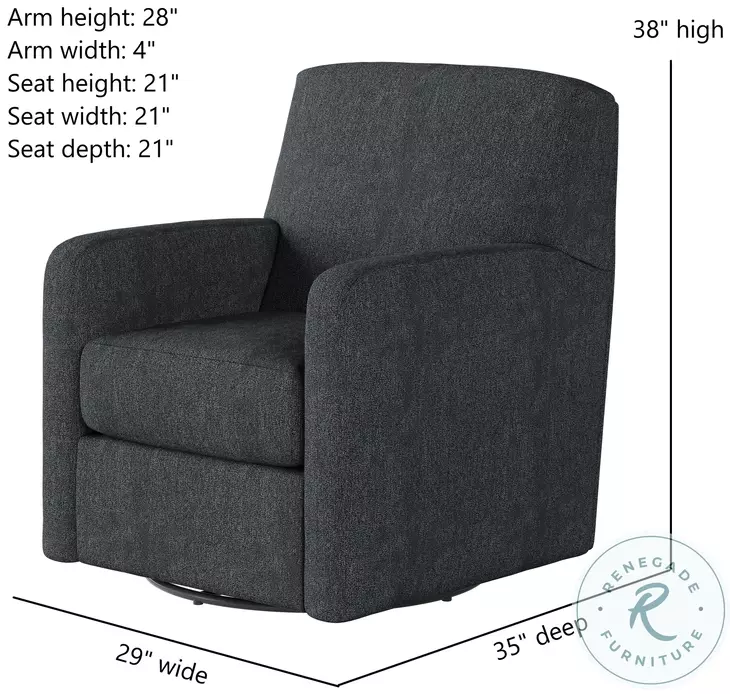 Flash Dance Halifax Coal Swivel Glider