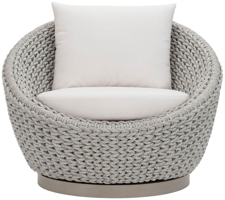 Savaii White Performance Fabric Outdoor Swivel Chair