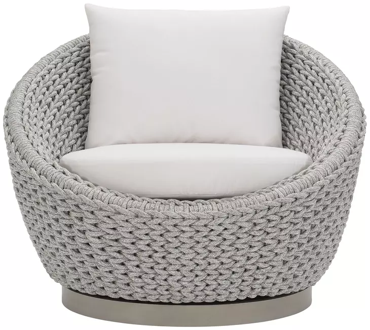 Savaii White Performance Fabric Outdoor Swivel Chair