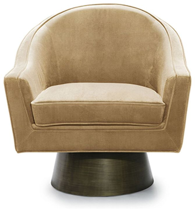 Dominic Gold and Brown Swivel Chair