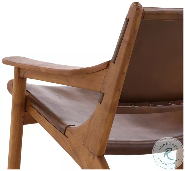 Marcelin Brown And Natural Wood Occasional Chair