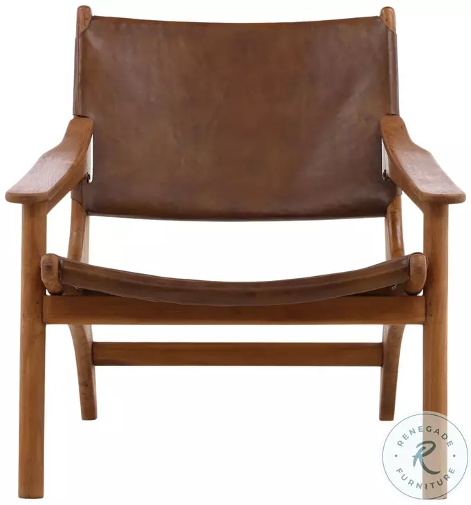 Marcelin Brown And Natural Wood Occasional Chair